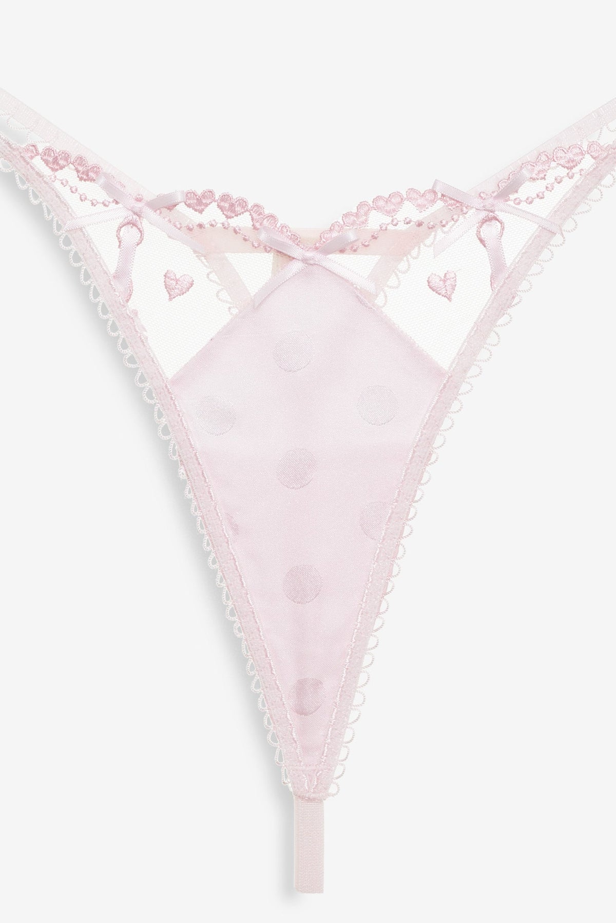 Slotted Hearts Thong Panty Pink - For Love & Lemons