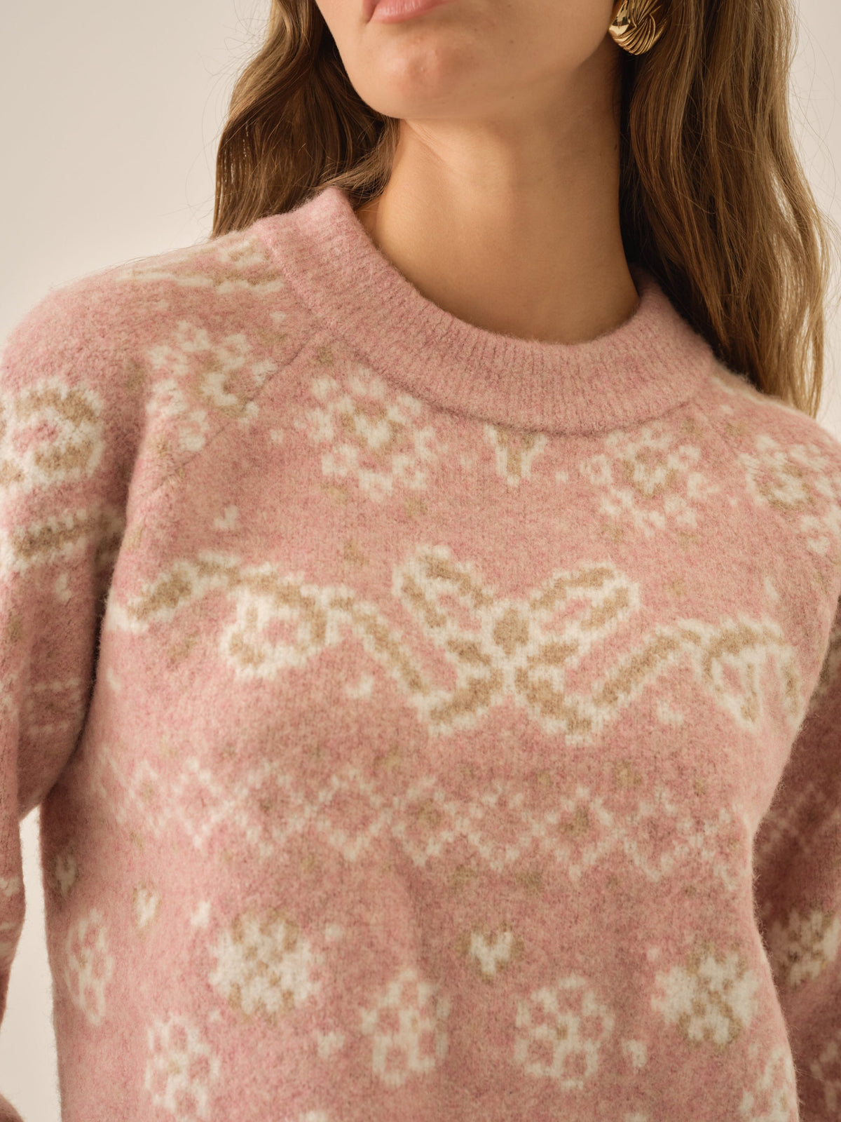 Arabella Intarsia Pullover Sweater Pink - For Love & Lemons