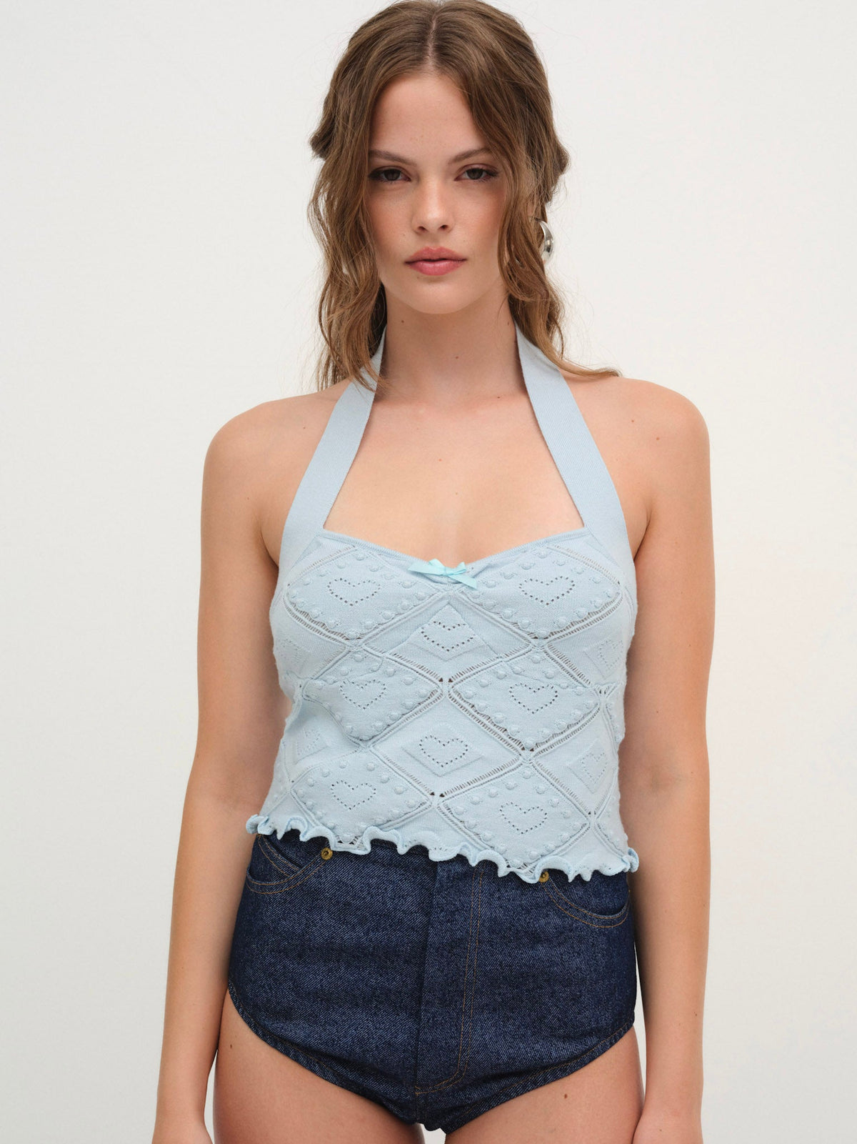 Coco Knit Tank Baby Blue - For Love & Lemons