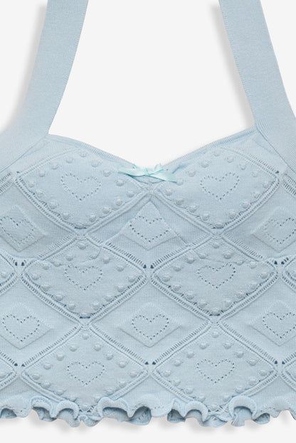 Coco Knit Tank Baby Blue - For Love & Lemons