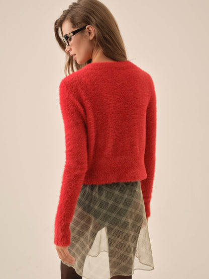 Tayla Knit Cardigan Red - For Love & Lemons