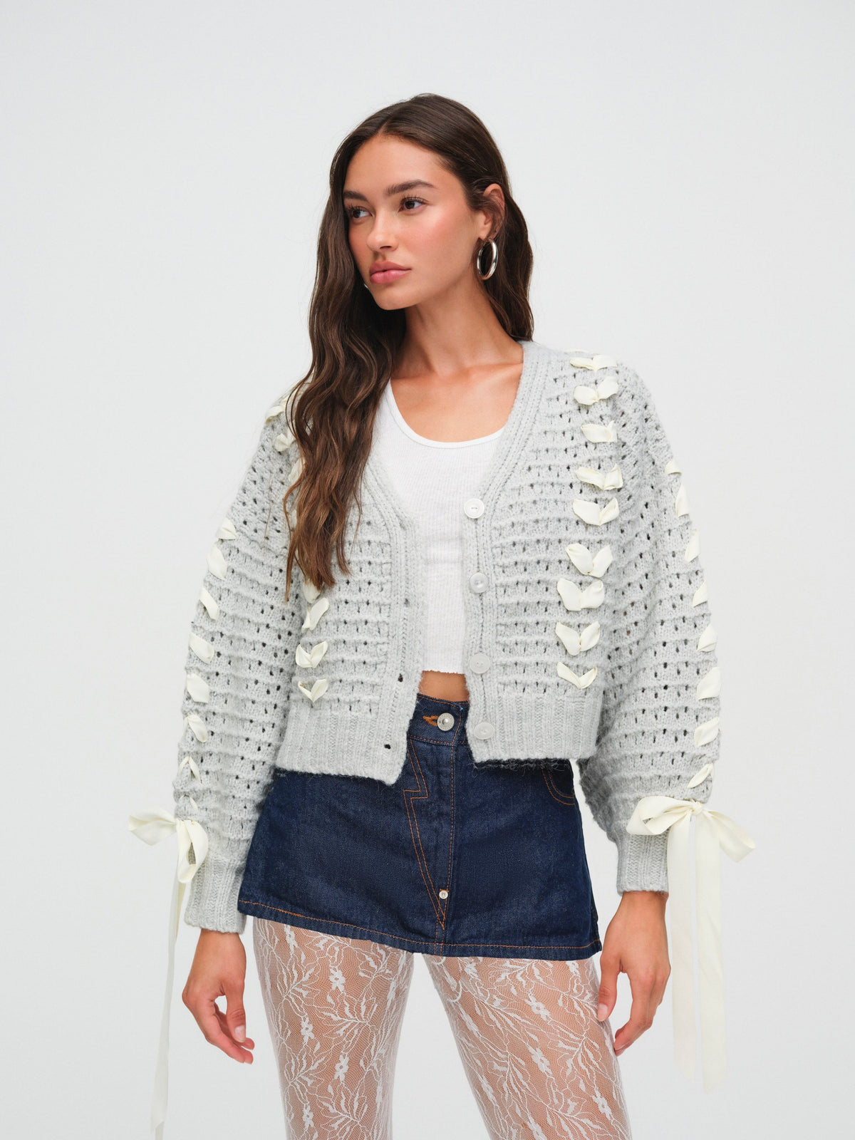 Laurel Oversized Cardigan Grey - For Love & Lemons
