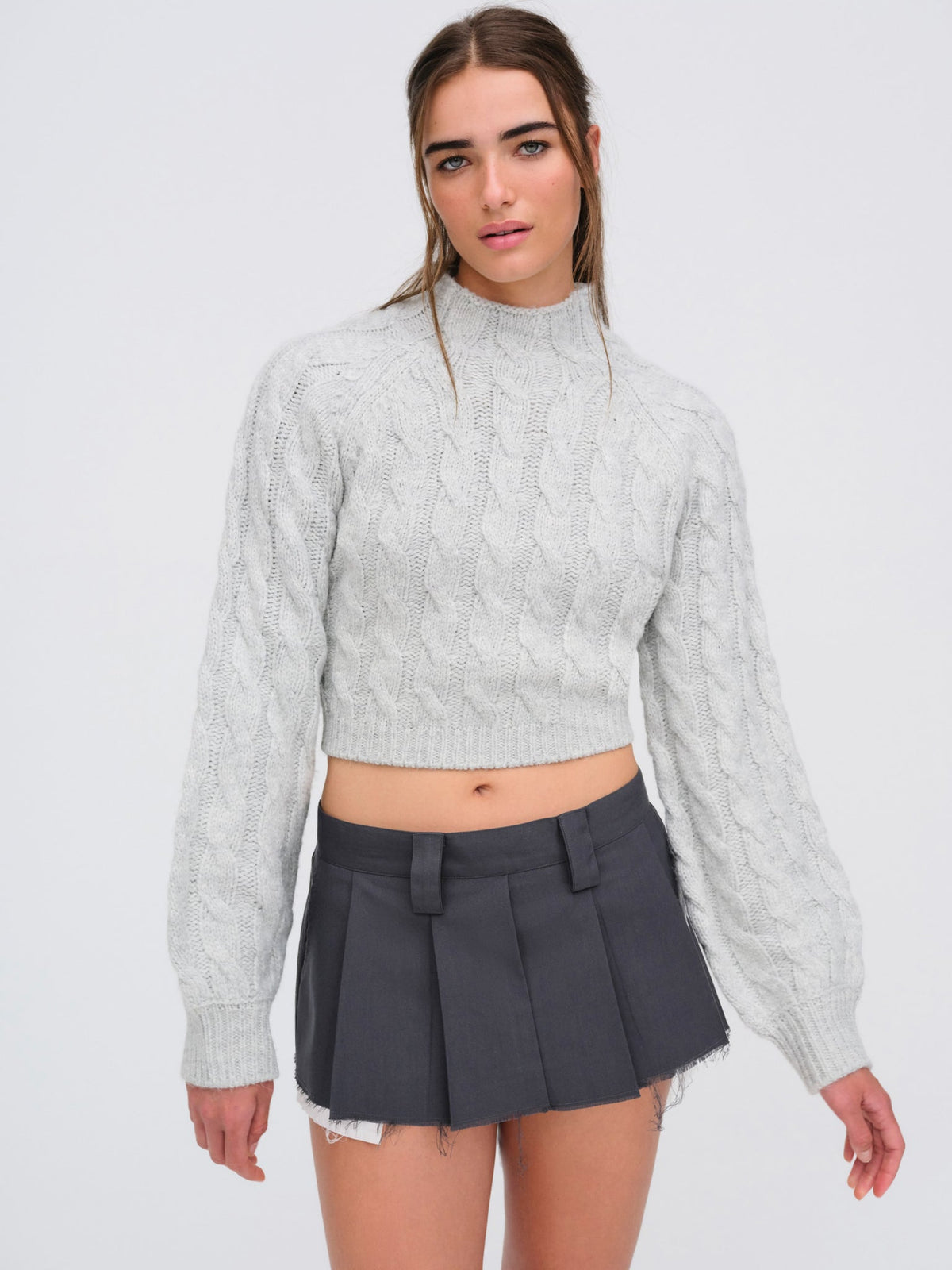 Lise Chunky Sweater Grey - For Love & Lemons