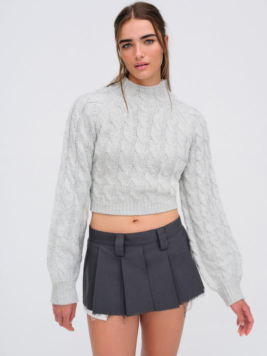 Lise Chunky Sweater Grey - For Love & Lemons