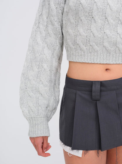 Lise Chunky Sweater Grey - For Love & Lemons