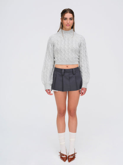 Lise Chunky Sweater Grey - For Love & Lemons