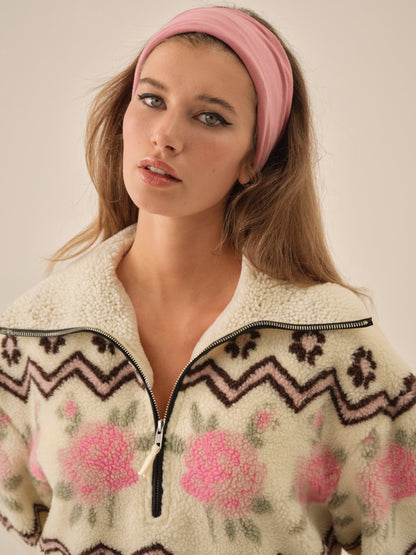 Posey Sherpa Pullover White - For Love & Lemons