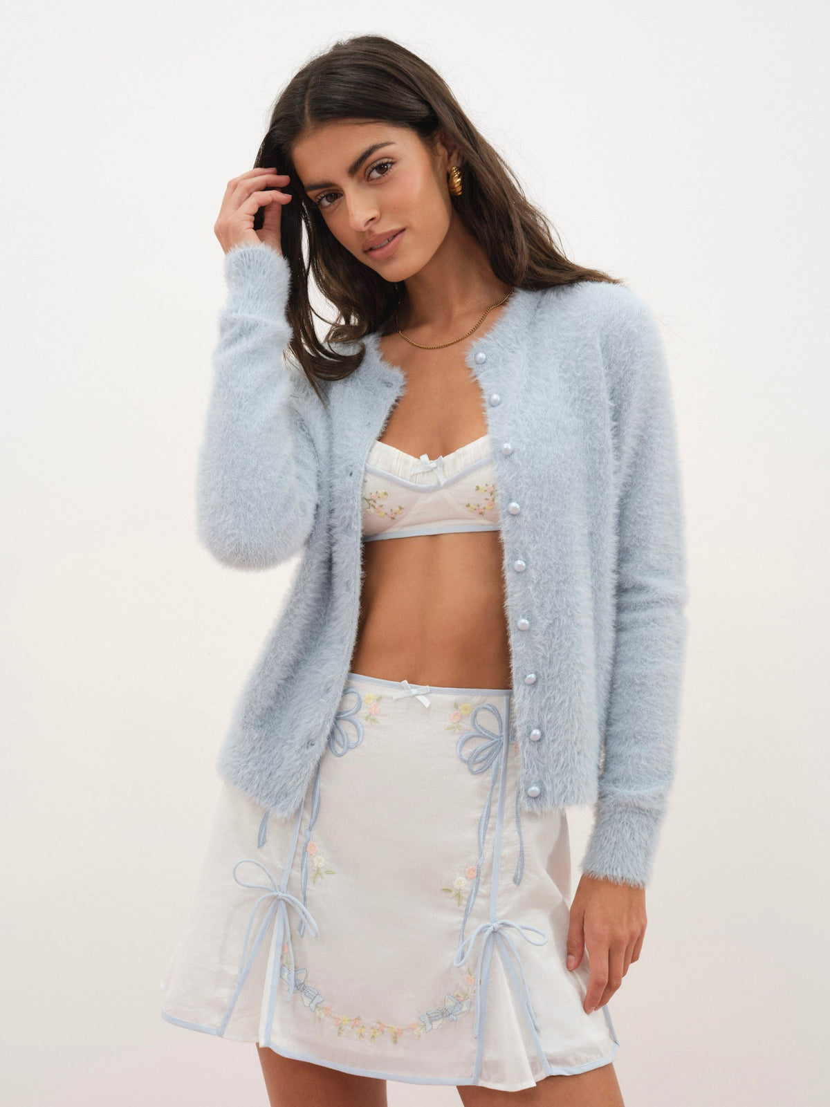 Belinda Cardigan Blue - For Love & Lemons