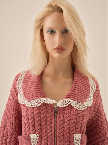 Tierra Knit Jacket Dusty Rose - For Love & Lemons
