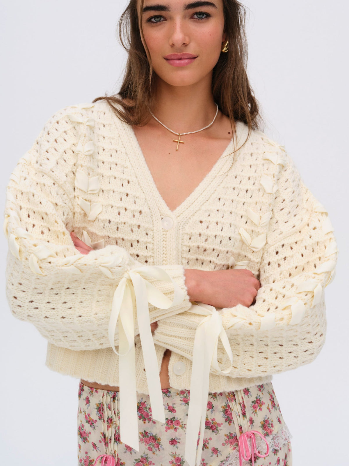 Laurel Oversized Cardigan Cream - For Love & Lemons