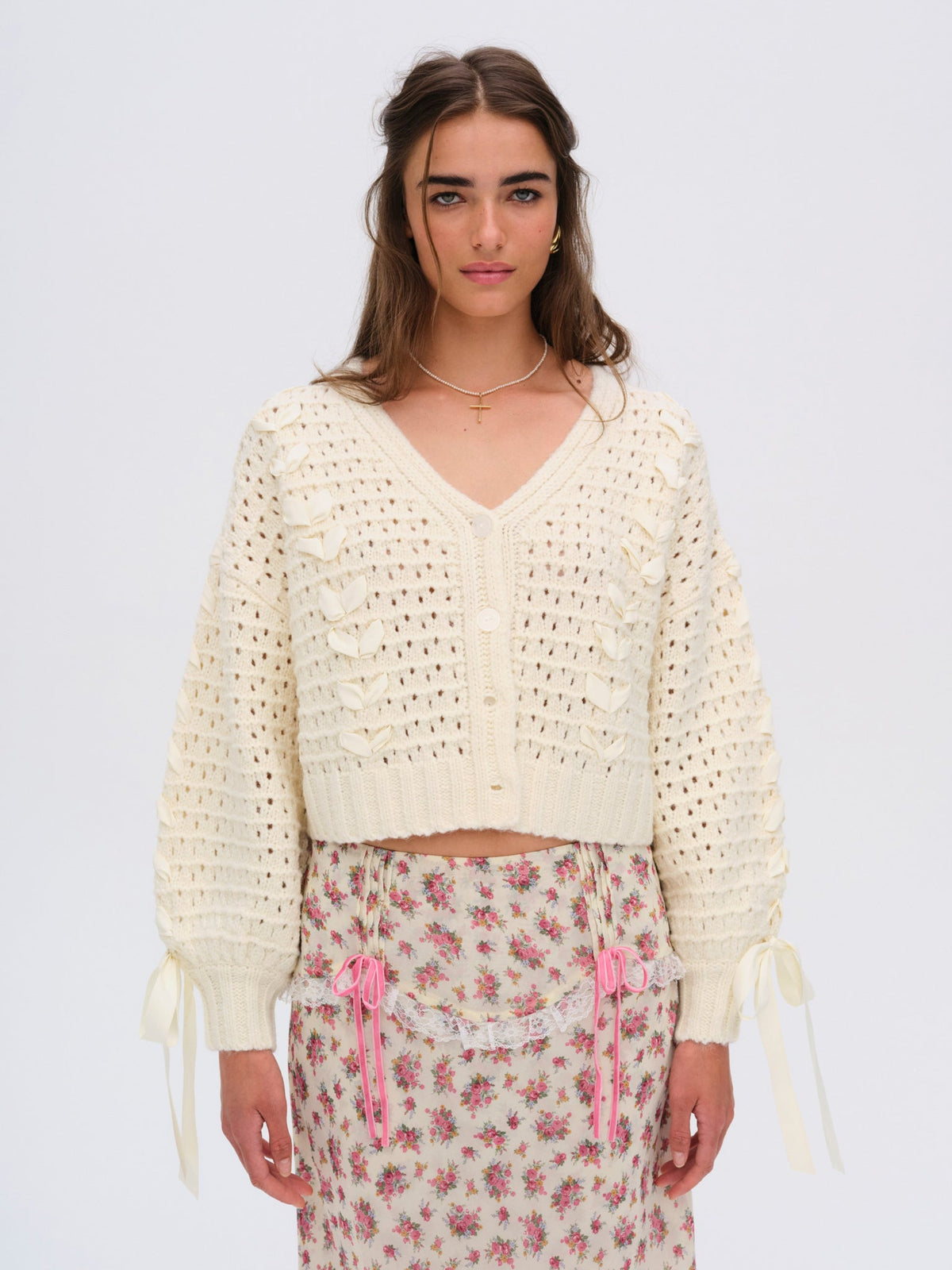 Laurel Oversized Cardigan Cream - For Love & Lemons