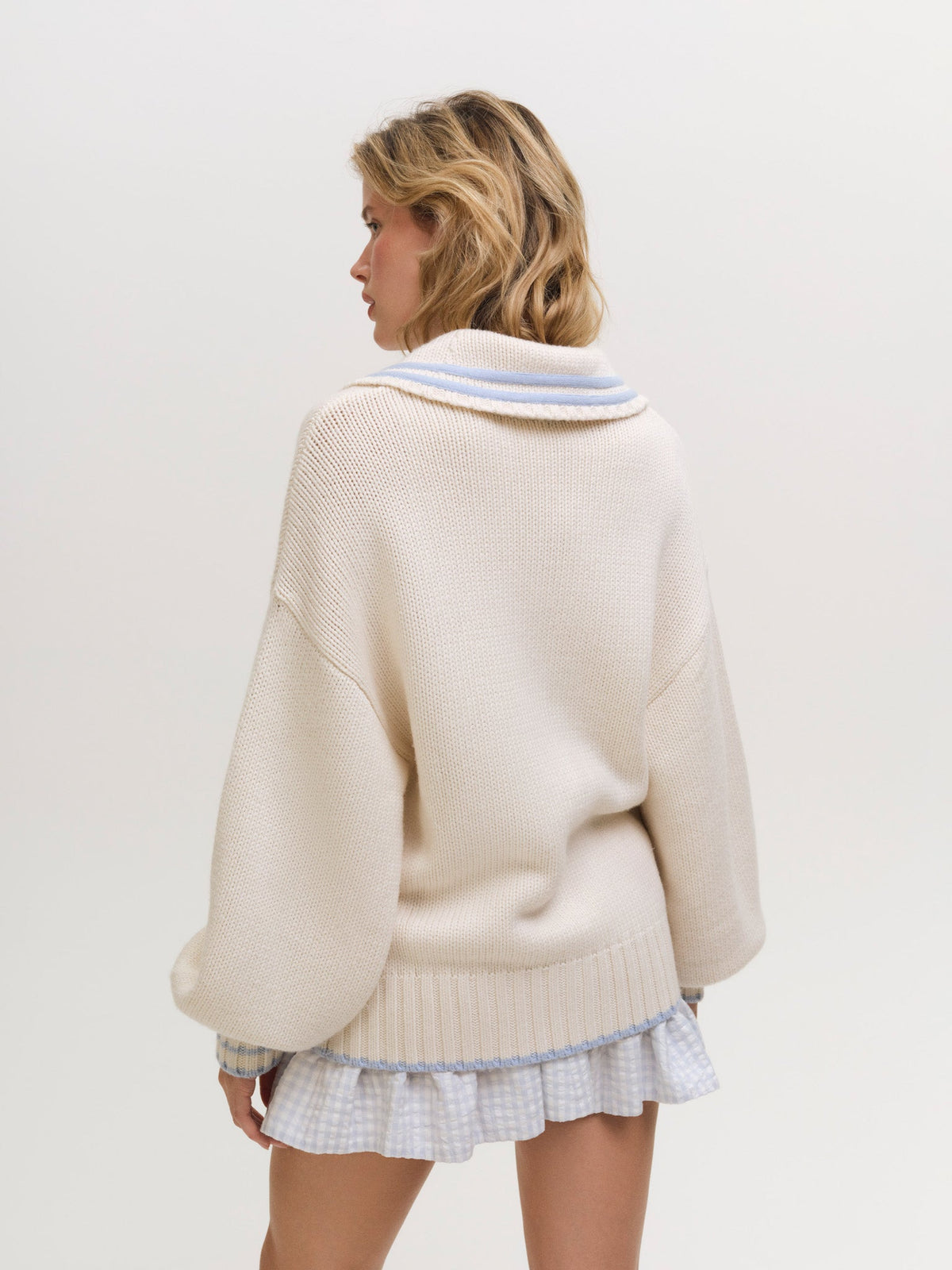 Marina Cardigan Cream Blue - For Love & Lemons