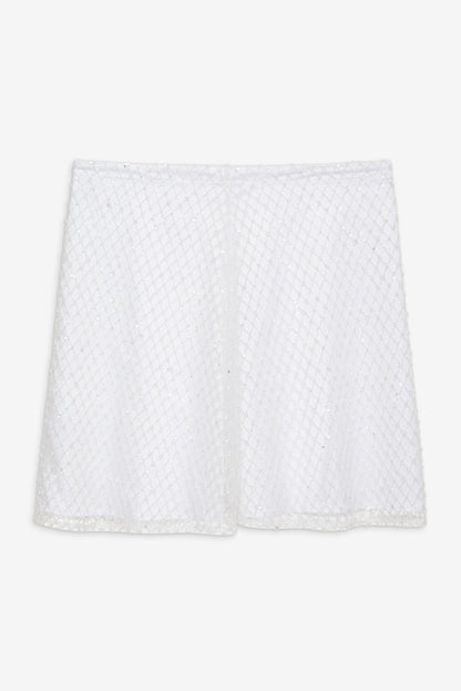 Glitter Grid Mini Skirt White - For Love & Lemons