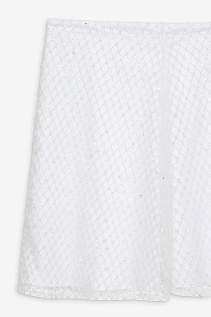 Glitter Grid Mini Skirt White - For Love & Lemons