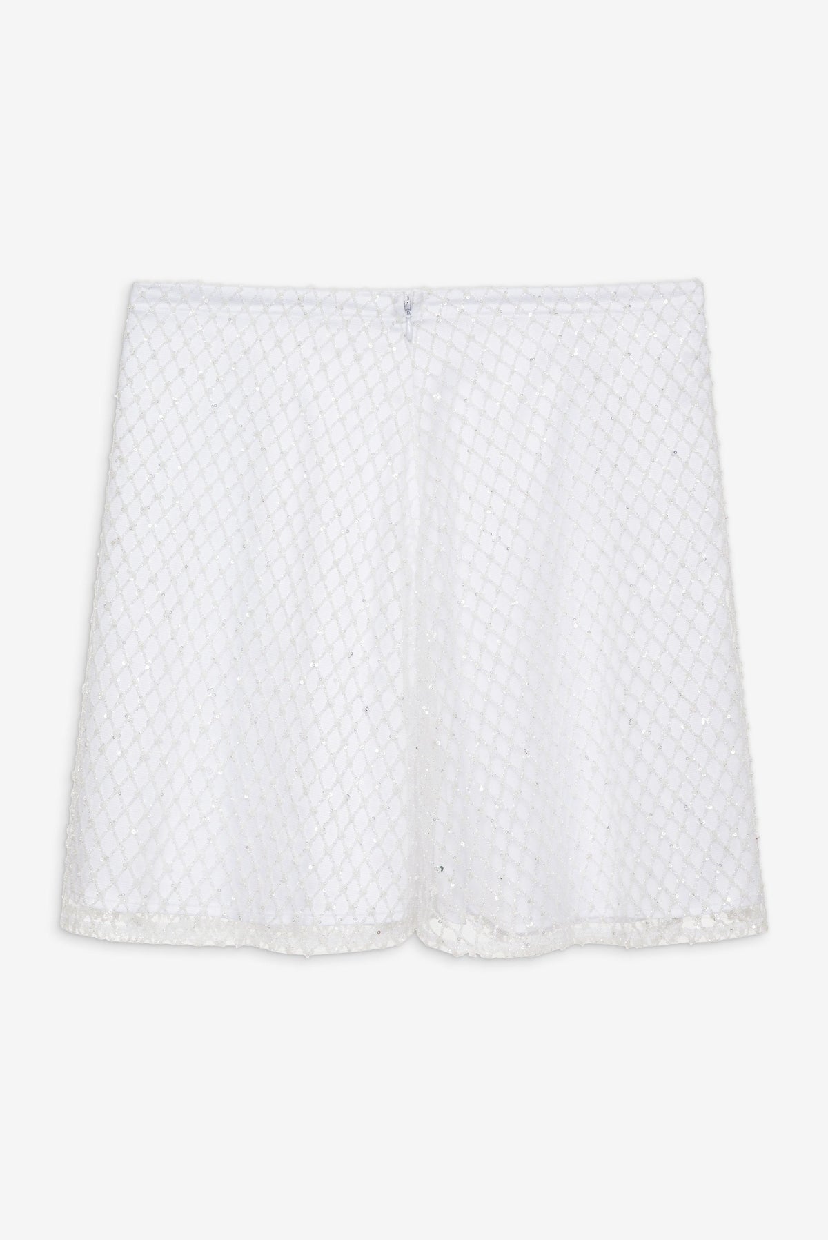 Glitter Grid Mini Skirt White - For Love & Lemons
