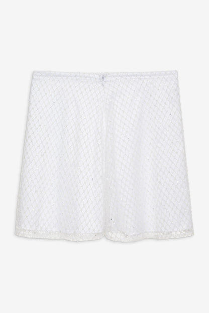 Glitter Grid Mini Skirt White - For Love & Lemons