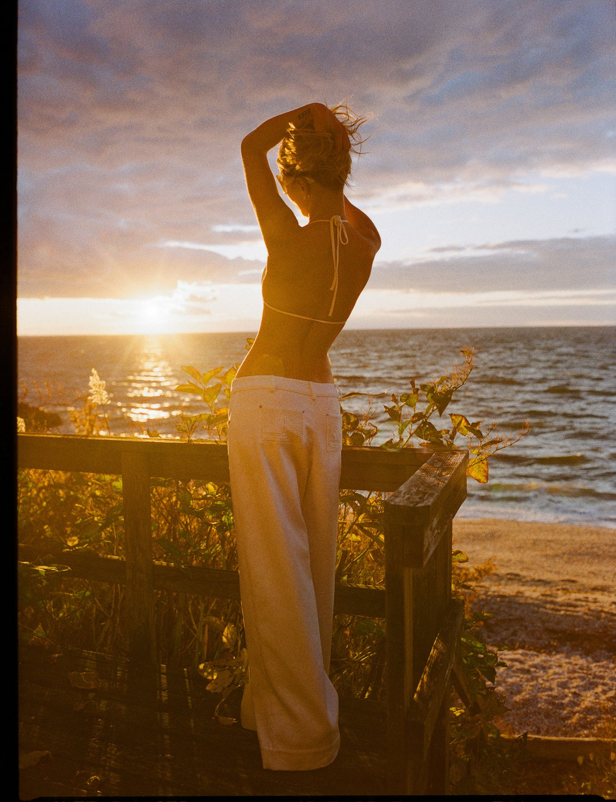 Agnes Denim Pants White - For Love & Lemons