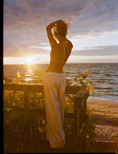 Agnes Denim Pants White - For Love & Lemons