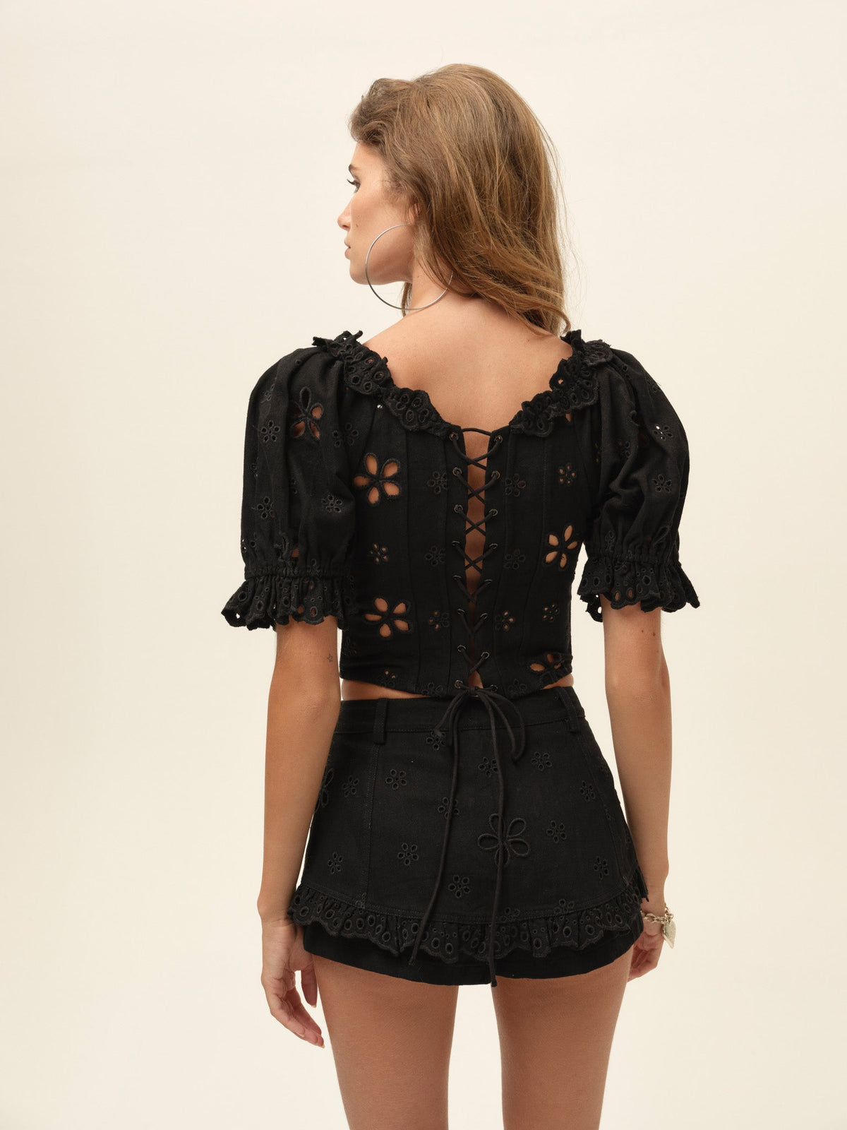 Yasmin Denim Skort Black - For Love & Lemons