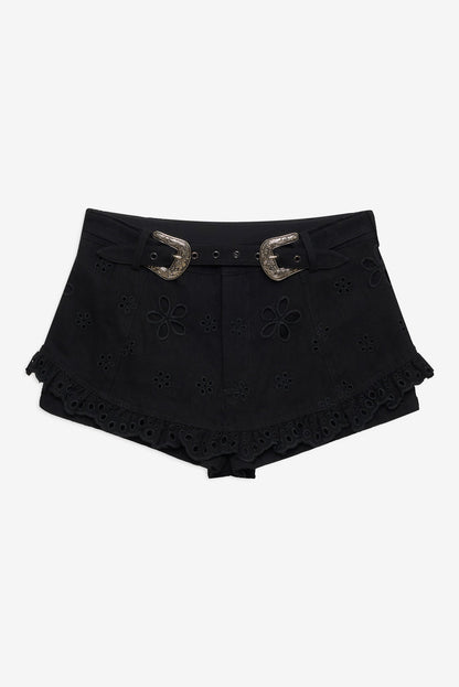 Yasmin Denim Skort Black - For Love & Lemons