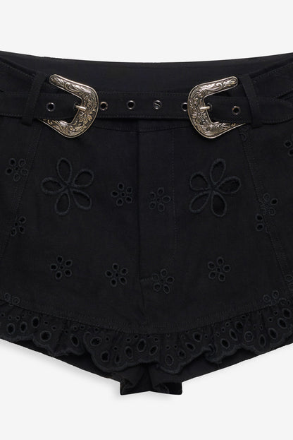 Yasmin Denim Skort Black - For Love & Lemons