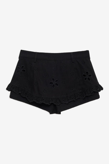 Yasmin Denim Skort Black - For Love & Lemons