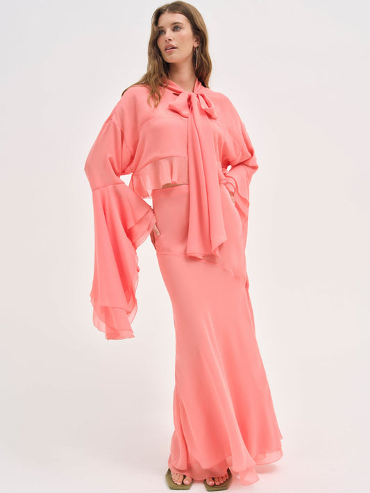 Joana Maxi Skirt Peach - For Love & Lemons