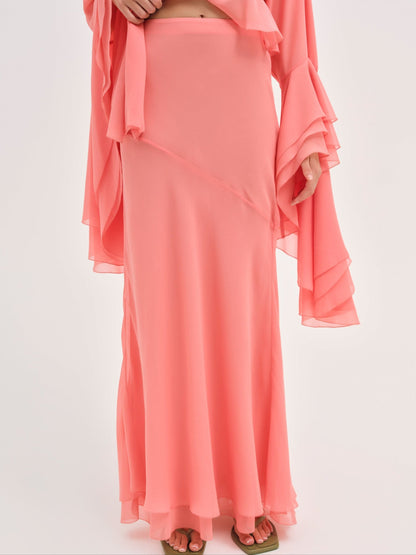 Joana Maxi Skirt Peach - For Love & Lemons