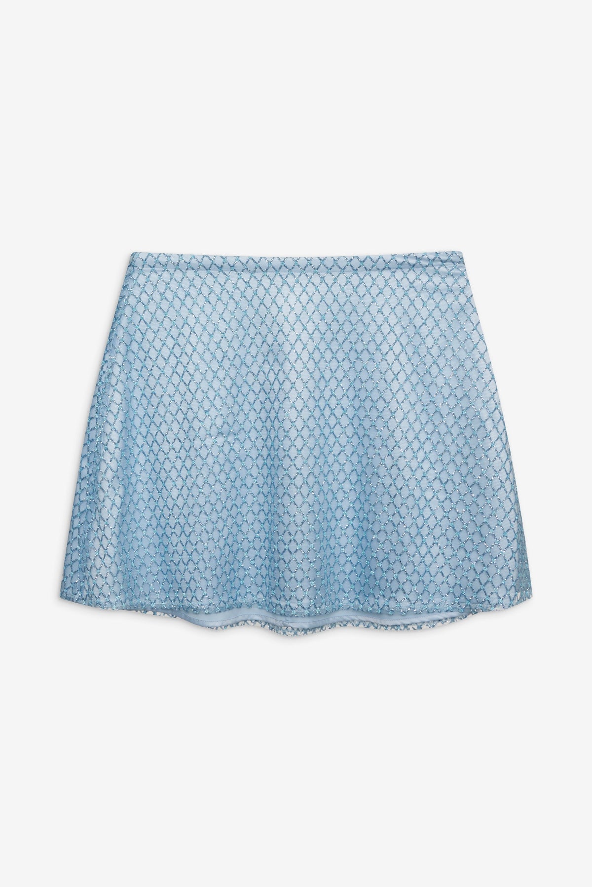 Glitter Grid Mini Skirt Blue - For Love & Lemons