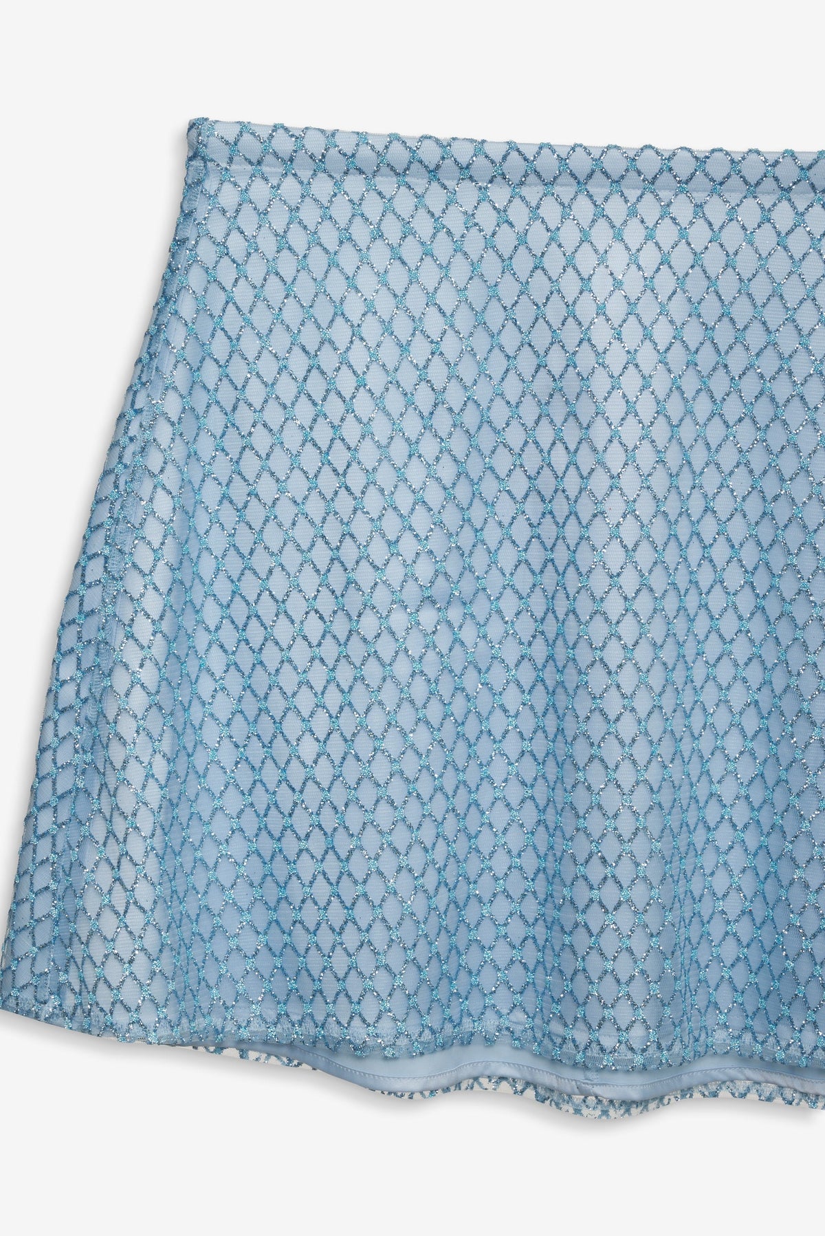 Glitter Grid Mini Skirt Blue - For Love & Lemons