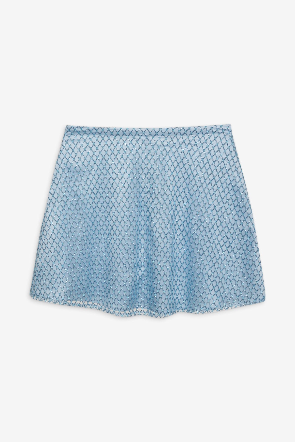 Glitter Grid Mini Skirt Blue - For Love & Lemons