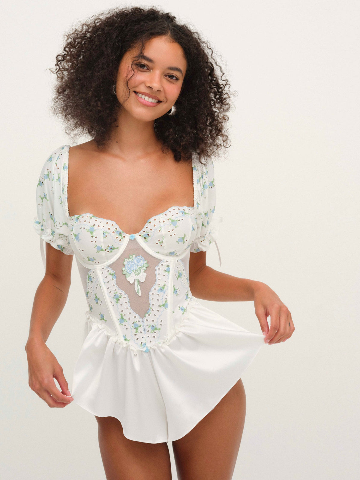 Budding Blossom Sleep Romper White - For Love & Lemons