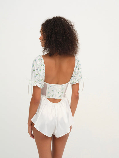 Budding Blossom Sleep Romper White - For Love & Lemons