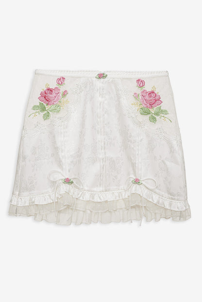 Heirloom Rose Slip Skirt White - For Love & Lemons