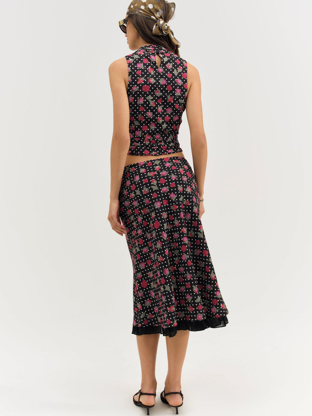 Betty Bud Midi Skirt Black - For Love & Lemons