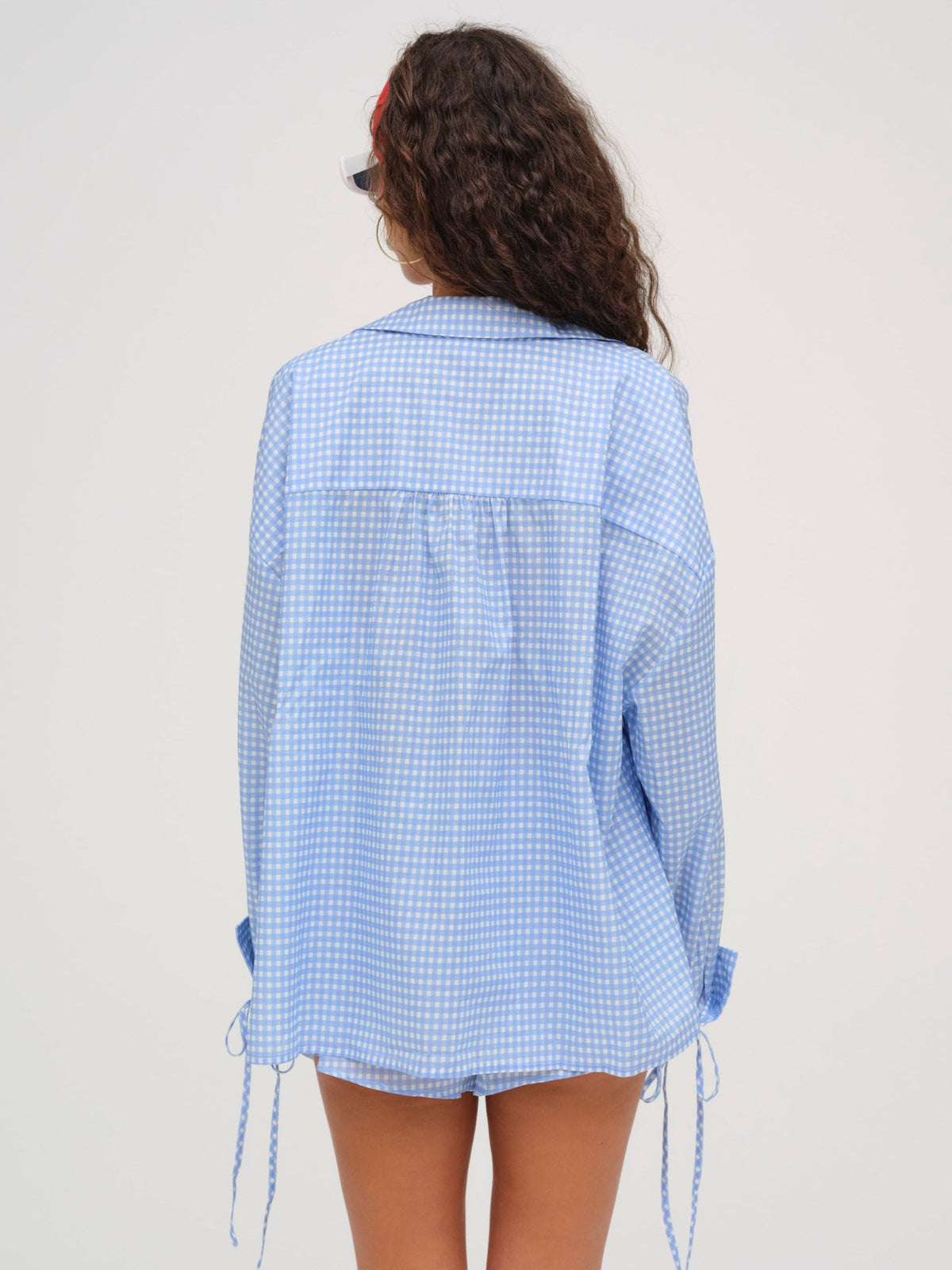 Gingham Button-Down Top Blue - For Love & Lemons