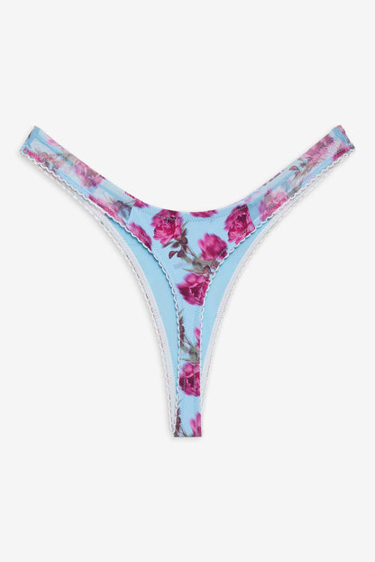 Floral Stems Bikini Bottom Blue - For Love & Lemons