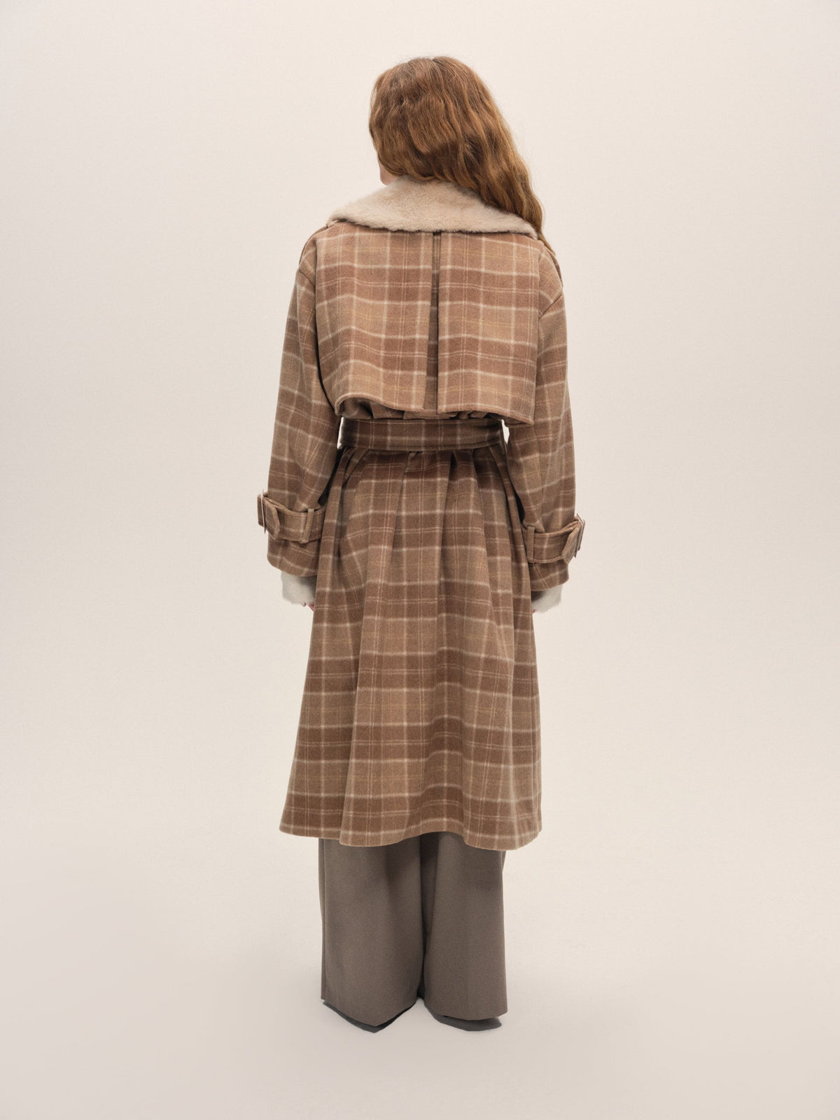 Poet Plaid Oversized Coat Tan - For Love & Lemons