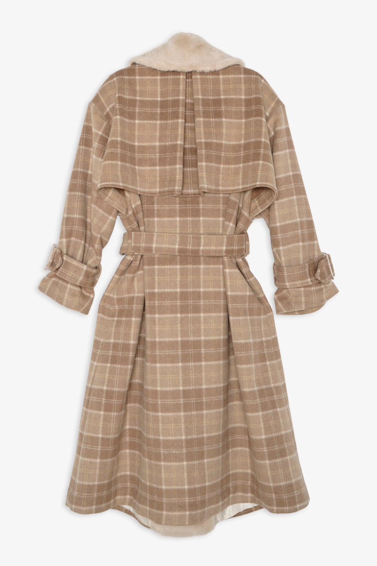 Poet Plaid Oversized Coat Tan - For Love & Lemons