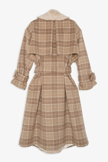 Poet Plaid Oversized Coat Tan - For Love & Lemons