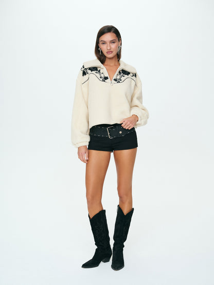Western Floral Sherpa Cream - For Love & Lemons