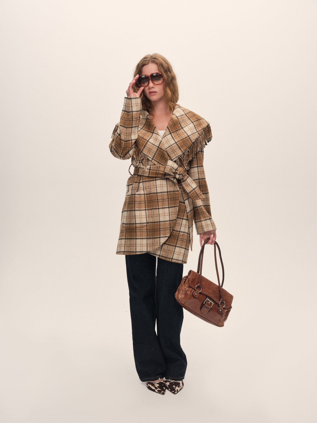 Coco Plaid Coat Brown - For Love & Lemons