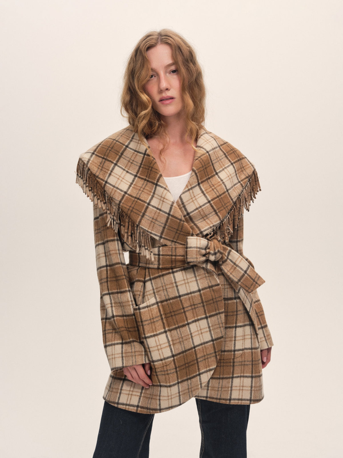 Coco Plaid Coat Brown - For Love & Lemons
