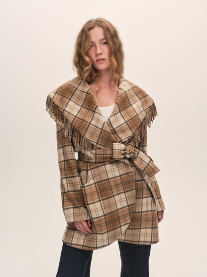 Coco Plaid Coat Brown - For Love & Lemons