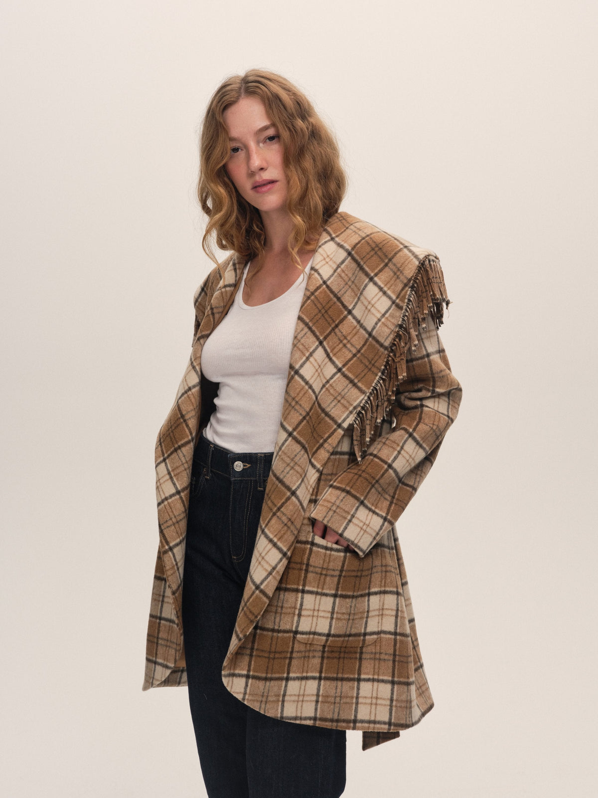 Coco Plaid Coat Brown - For Love & Lemons
