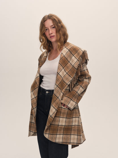 Coco Plaid Coat Brown - For Love & Lemons