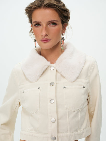 Michelle Denim Jacket Tan - For Love & Lemons