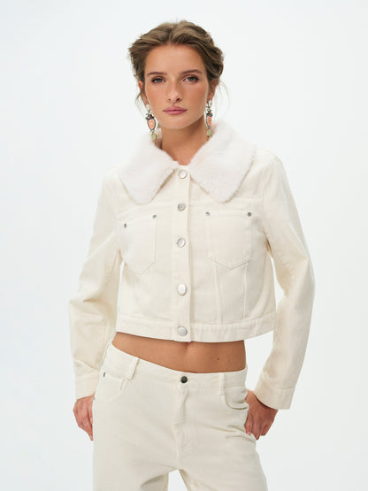 Michelle Denim Jacket Tan - For Love & Lemons