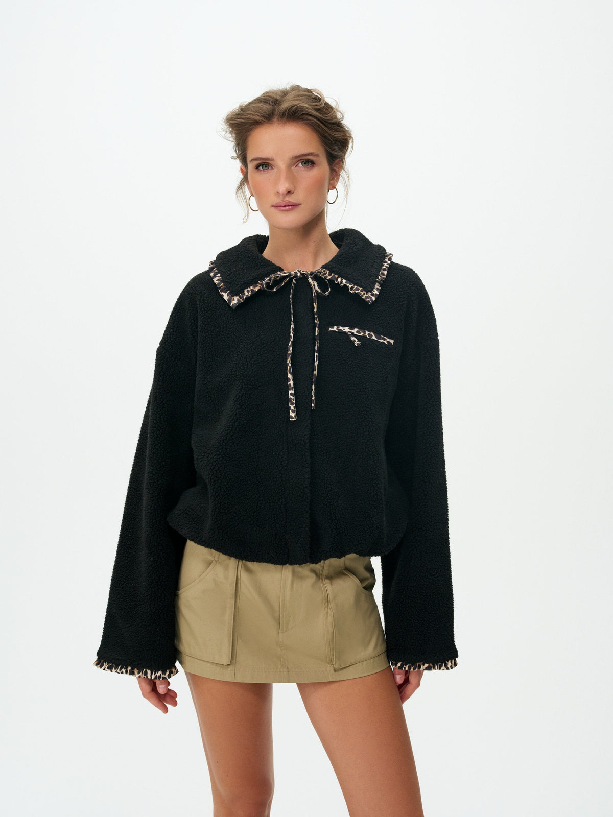 Natasha Sherpa Jacket Black - For Love & Lemons