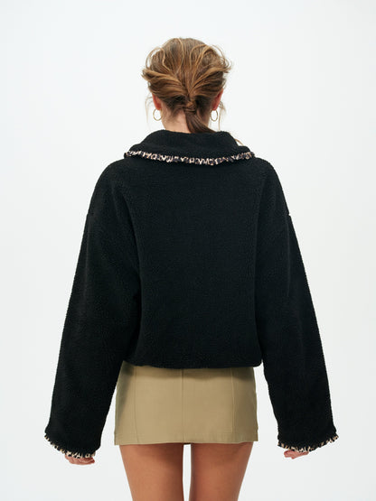 Natasha Sherpa Jacket Black - For Love & Lemons